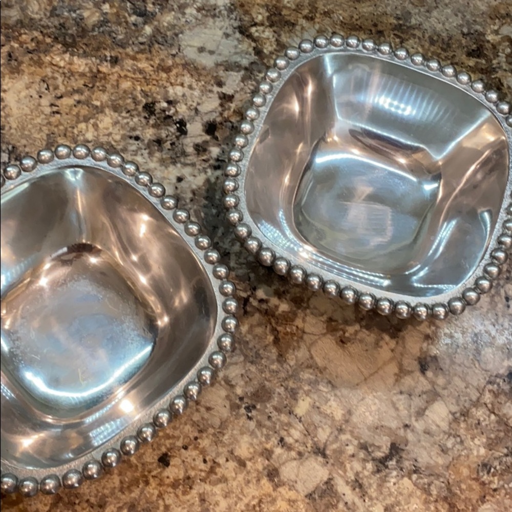 Pewter square serving bowls